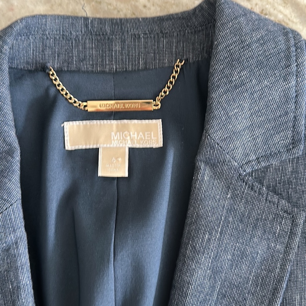 Michael Kors blazer size 6 blue - Picture 3 of 6